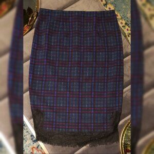 NWT Plaid Pencil Skirt Size S